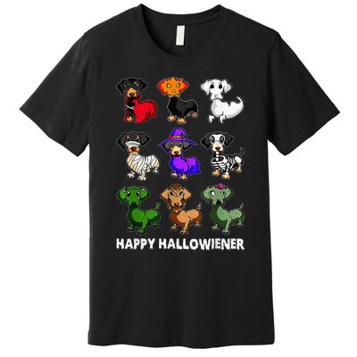 Dachshund Happy Halloweiner Funny Halloween Dogs Lover Premium T-Shirt