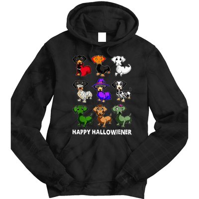 Dachshund Happy Halloweiner Funny Halloween Dogs Lover Tie Dye Hoodie