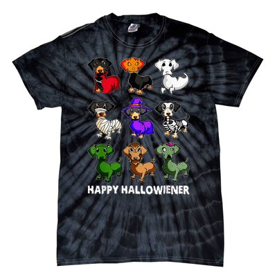 Dachshund Happy Halloweiner Funny Halloween Dogs Lover Tie-Dye T-Shirt