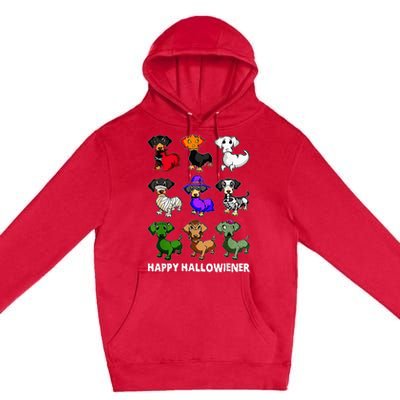 Dachshund Happy Halloweiner Funny Halloween Dogs Lover Premium Pullover Hoodie