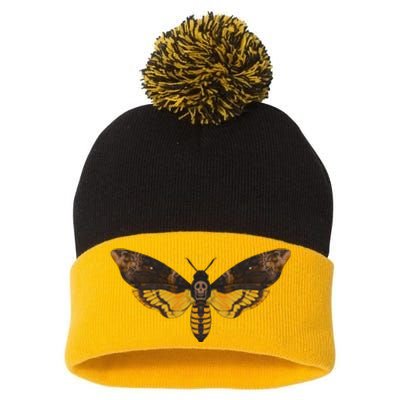 DeathS Head Hawkmoth Pom Pom 12in Knit Beanie