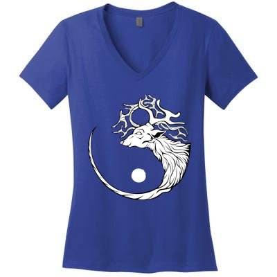 Deer Hunter Hunting Season Zen Buddhist Hunters Fast Food Cool Gift Women's V-Neck T-Shirt