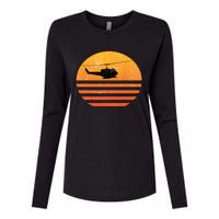 Distressed Huey Helicopter Uh1 Vietnam War Veteran Womens Cotton Relaxed Long Sleeve T-Shirt