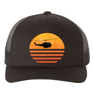 Distressed Huey Helicopter Uh1 Vietnam War Veteran Yupoong Adult 5-Panel Trucker Hat