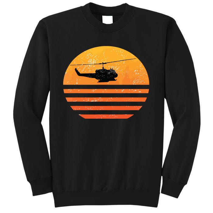 Distressed Huey Helicopter Uh1 Vietnam War Veteran Sweatshirt