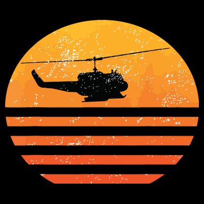Distressed Huey Helicopter Uh1 Vietnam War Veteran T-Shirt