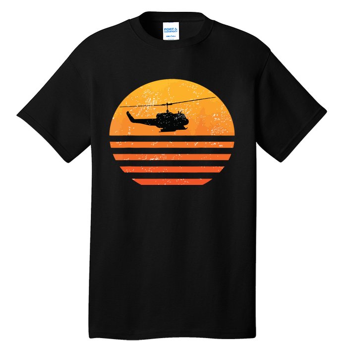 Distressed Huey Helicopter Uh1 Vietnam War Veteran Tall T-Shirt