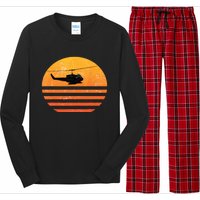 Distressed Huey Helicopter Uh1 Vietnam War Veteran Long Sleeve Pajama Set