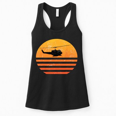 Distressed Huey Helicopter Uh1 Vietnam War Veteran Womens Tank Top