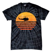 Distressed Huey Helicopter Uh1 Vietnam War Veteran Tie-Dye T-Shirt