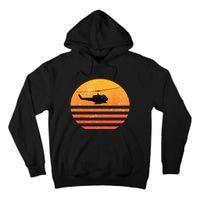 Distressed Huey Helicopter Uh1 Vietnam War Veteran Tall Hoodie