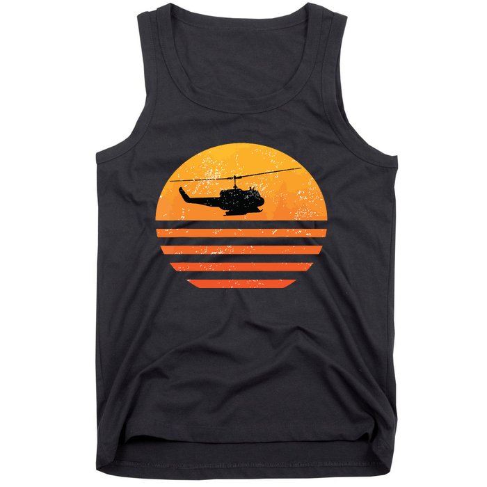 Distressed Huey Helicopter Uh1 Vietnam War Veteran Tank Top