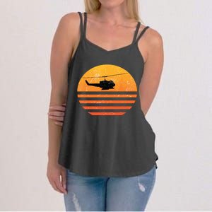 Distressed Huey Helicopter Uh1 Vietnam War Veteran Women's Strappy Tank