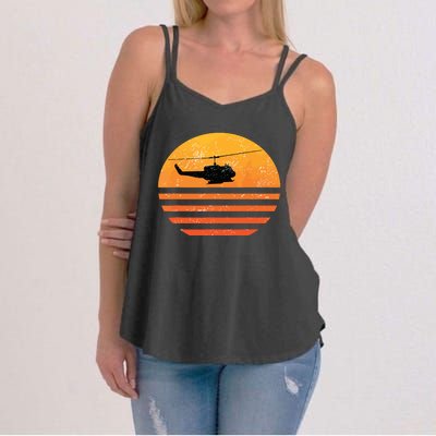 Distressed Huey Helicopter Uh1 Vietnam War Veteran Women's Strappy Tank