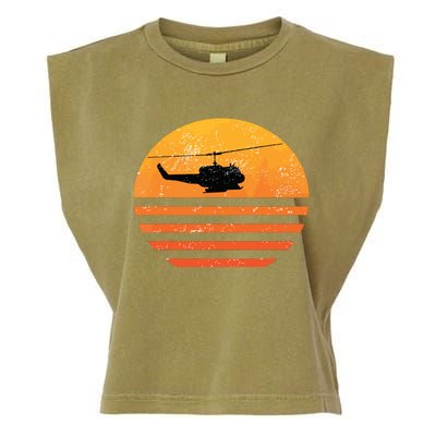 Distressed Huey Helicopter Uh1 Vietnam War Veteran Garment-Dyed Women's Muscle Tee