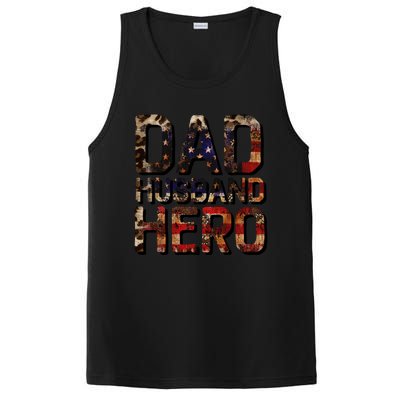 Dad Husband Hero Usa Flag Proud Dad Gift PosiCharge Competitor Tank