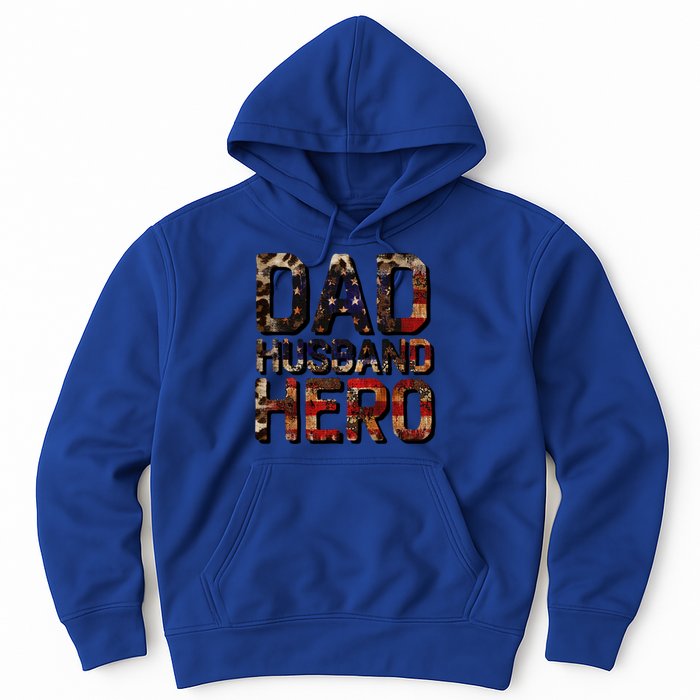 Dad Husband Hero Usa Flag Proud Dad Gift Hoodie