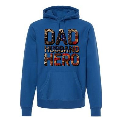 Dad Husband Hero Usa Flag Proud Dad Gift Premium Hoodie