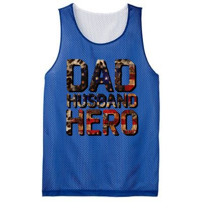 Dad Husband Hero Usa Flag Proud Dad Gift Mesh Reversible Basketball Jersey Tank