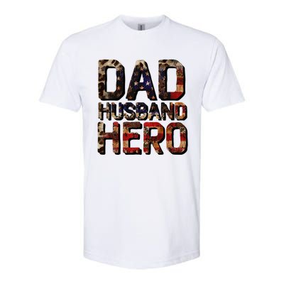 Dad Husband Hero Usa Flag Proud Dad Gift Softstyle CVC T-Shirt