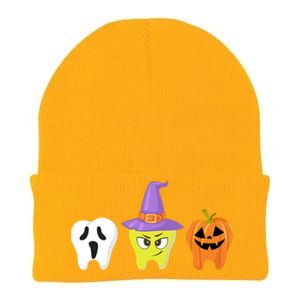 Dental Hygienist Halloween Pumpkin Ghost Witch Tooth Doctor Funny Gift Knit Cap Winter Beanie