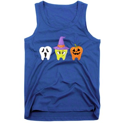 Dental Hygienist Halloween Pumpkin Ghost Witch Tooth Doctor Funny Gift Tank Top