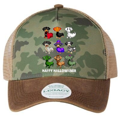 Dachshund Happy Halloweiner Funny Halloween Dogs Lover Legacy Tie Dye Trucker Hat