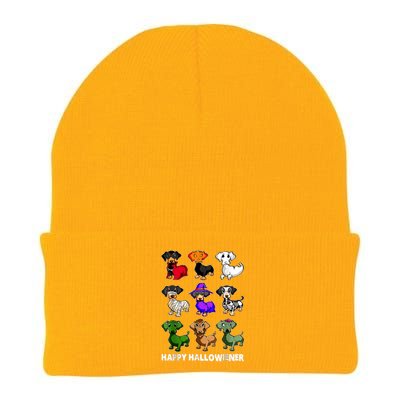 Dachshund Happy Halloweiner Funny Halloween Dogs Lover Knit Cap Winter Beanie