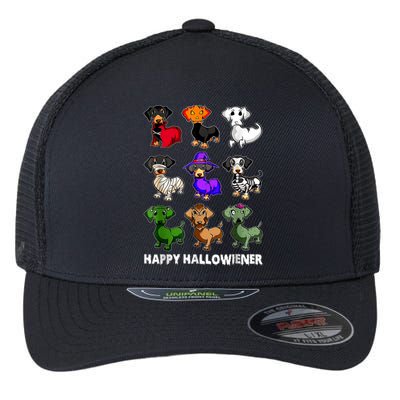 Dachshund Happy Halloweiner Funny Halloween Dogs Lover Flexfit Unipanel Trucker Cap