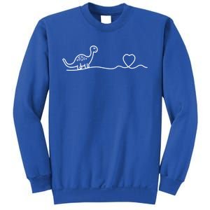 Dinosaur Hearts Heartbeat Cute Gift Line Art Heartlines Dino Heart Gift Sweatshirt