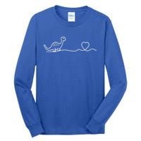 Dinosaur Hearts Heartbeat Cute Gift Line Art Heartlines Dino Heart Gift Tall Long Sleeve T-Shirt