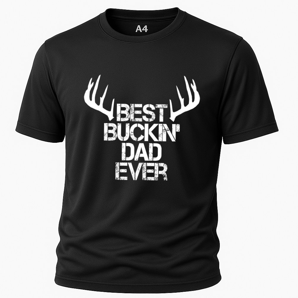 Deer Hunting Hunter Papa Daddy Best Buckin Dad Ever Gift Cooling Performance Crew T-Shirt
