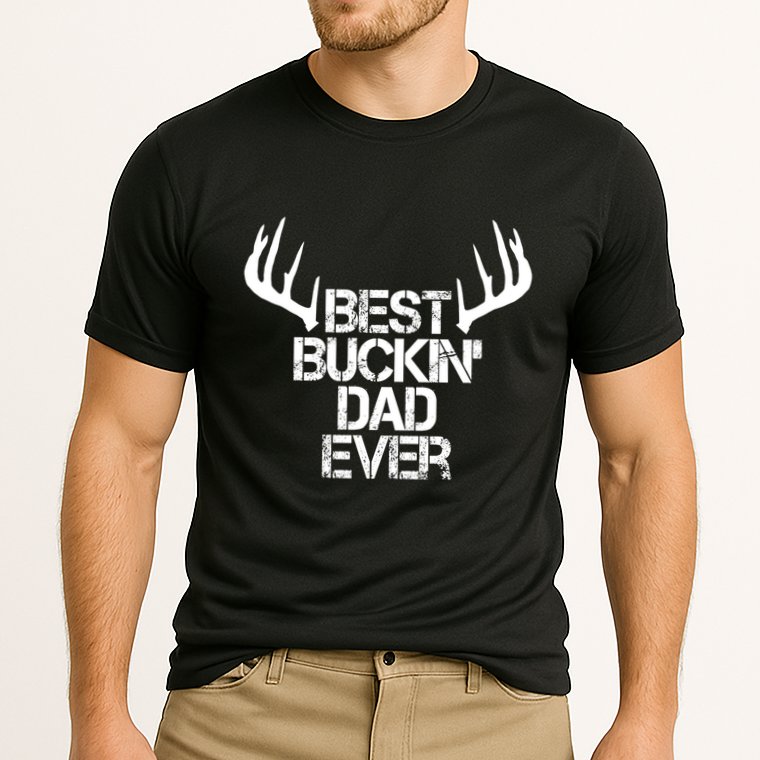 Deer Hunting Hunter Papa Daddy Best Buckin Dad Ever Gift Cooling Performance Crew T-Shirt