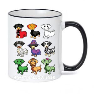 Dachshund Happy Halloweiner Funny Halloween Dogs Lover 11oz Black Color Changing Mug