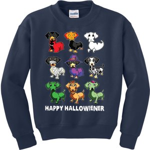 Dachshund Happy Halloweiner Funny Halloween Dogs Lover Kids Sweatshirt