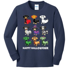 Dachshund Happy Halloweiner Funny Halloween Dogs Lover Kids Long Sleeve Shirt