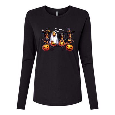 Dachshund Happy Halloweiner Funny Halloween Dogs Lover Womens Cotton Relaxed Long Sleeve T-Shirt