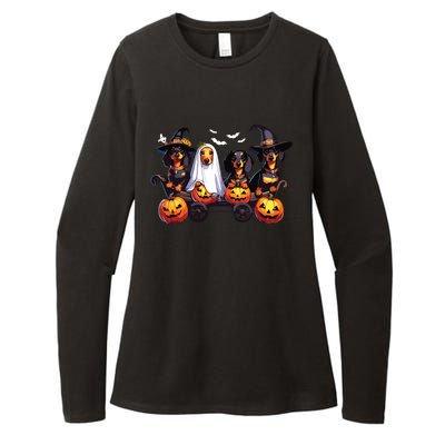 Dachshund Happy Halloweiner Funny Halloween Dogs Lover Womens CVC Long Sleeve Shirt