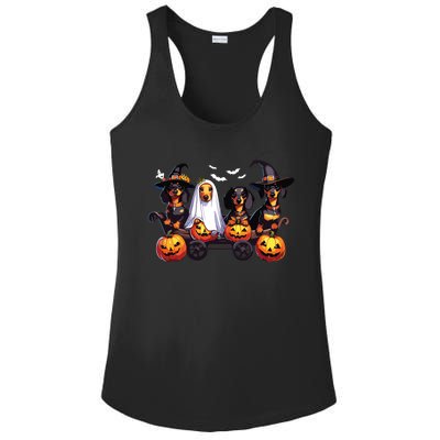 Dachshund Happy Halloweiner Funny Halloween Dogs Lover Ladies PosiCharge Competitor Racerback Tank