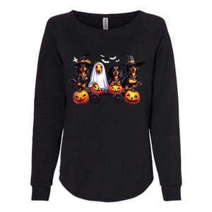 Dachshund Happy Halloweiner Funny Halloween Dogs Lover Womens California Wash Sweatshirt