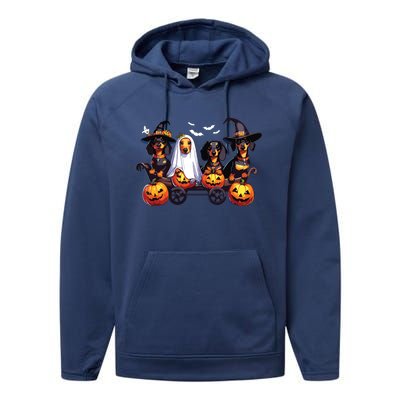 Dachshund Happy Halloweiner Funny Halloween Dogs Lover Performance Fleece Hoodie