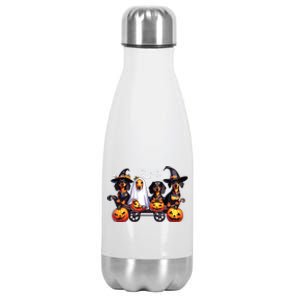 Dachshund Happy Halloweiner Funny Halloween Dogs Lover Stainless Steel Insulated Water Bottle