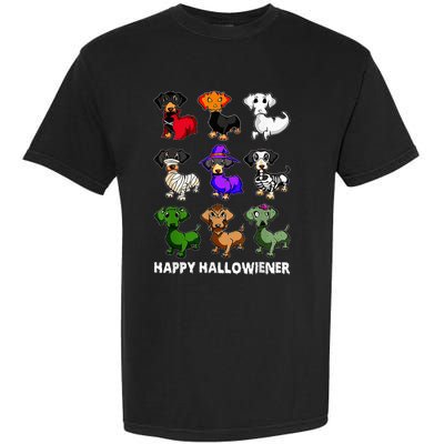 Dachshund Happy Halloweiner Funny Halloween Dogs Lover Garment-Dyed Heavyweight T-Shirt