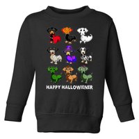 Dachshund Happy Halloweiner Funny Halloween Dogs Lover Toddler Sweatshirt