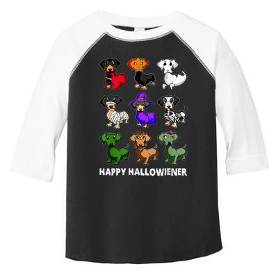 Dachshund Happy Halloweiner Funny Halloween Dogs Lover Toddler Fine Jersey T-Shirt