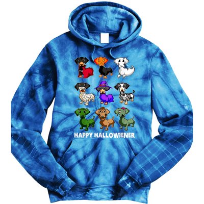 Dachshund Happy Halloweiner Funny Halloween Dogs Lover Gift Tie Dye Hoodie