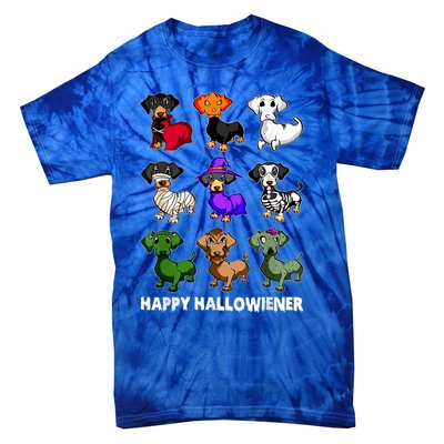 Dachshund Happy Halloweiner Funny Halloween Dogs Lover Gift Tie-Dye T-Shirt