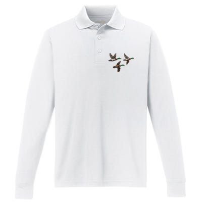 Duck Hunting Hunter Performance Long Sleeve Polo