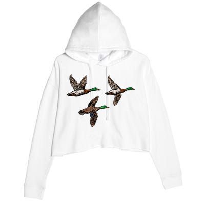 Duck Hunting Hunter Crop Fleece Hoodie