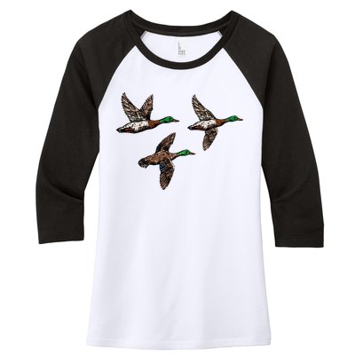 Duck Hunting Hunter Women's Tri-Blend 3/4-Sleeve Raglan Shirt